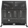 Heavy Duty Dog Crate Cage Kennel Strong Metal Frame Kennel Durable Indoor & Outdoor Kennel for Large Dogs, Easy to Assemble and Move with Four Wheels