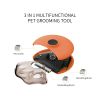Gogomeow 3 in 1 Portable Pet Grooming Brush, Deshedding Brush, Dematting Tool and Flea Comb for Dogs and Cats, Effectively Reduces Shedding by Up to 9
