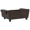 Dog Sofa Brown 28.3"x17.7"x11.8" Plush