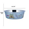 Stainless Steel Pet Bowl with Sneaky Dog Design and Rubber Base, Multicolor