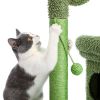 Fully Wrapped  2 In1 Cactus Cat Tree Condo With Dangling Ball