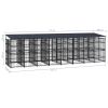 Outdoor Dog Kennel with Roof Steel 158.8 ftÂ²