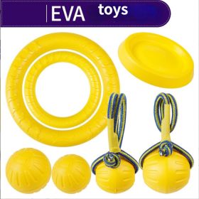 EVA pet supplies dog tug of war toys pull ring training Frisbee with rope elastic ball molar stick in stock (Color: 7cm hollow, size: Parts are randomly colored.)
