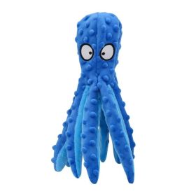 Squeaky Octopus Dog Toys Soft Dog Toys for Small Dogs Plush Puppy Toy (Color: Blue)