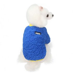 cat and dog clothes autumn and winter warm and fleece (Color: Blue, size: S)