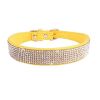 Crystal Dog Collar Solid Color Leather