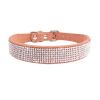 Crystal Dog Collar Solid Color Leather