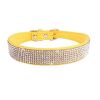 Crystal Dog Collar Solid Color Leather