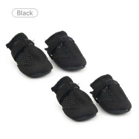Wholesale 4pcs/set waterproof winter non-slip rain boots (Color: Black, size: L)