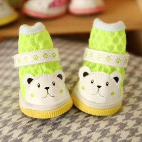 Wholesale breathable mesh small and medium dog and cat shoes (Color: green, size: 5)