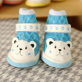 Wholesale breathable mesh small and medium dog and cat shoes (Color: Blue, size: 5)