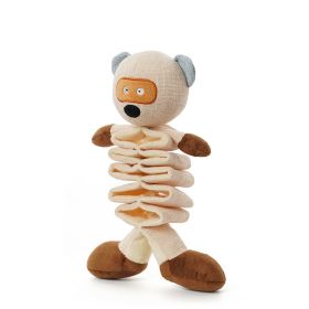Dog grinding and squeaking interactive toy (shape: plush, Color: Beige)
