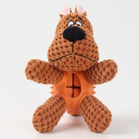 Pet Plush Bite Resistant Sound Cloth Dog Toy (shape: plush, Color: brown dog)