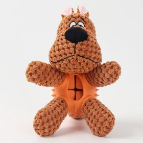 Pet Plush Bite Resistant Sound Cloth Dog Toy (shape: plush, Color: brown dog)