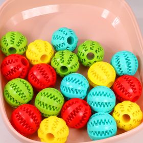 Pet molar toy watermelon ball silicone toy dog molar ball bite-resistant, teeth-cleaning and food-leakage ball chewing dog bite toy (Color: Blue, size: 6 cm in diameter)