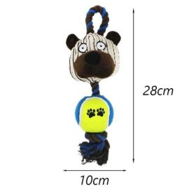 bite resistant dog tennis toys (Color: Tennis Bear)