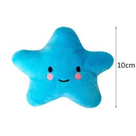 dog bite resistant toy squeaky (Color: Blue Star)