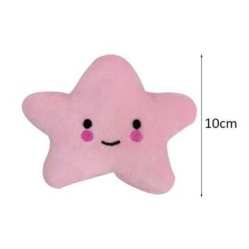 dog bite resistant toy squeaky (Color: Pink Star)