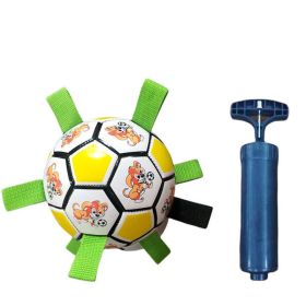 Pet Interactive Stretch Soccer (Color: Yellow and white)
