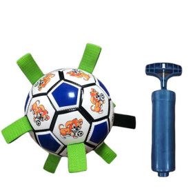 Pet Interactive Stretch Soccer (Color: Blue and white)