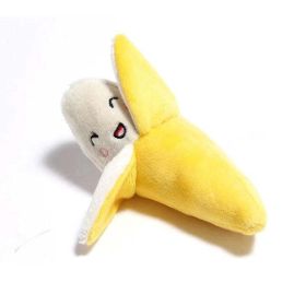 bite resistant cleaning dog chew toys (Color: Banana)