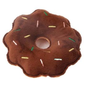 Dog Training Squeaky Dog Toys (Color: Brown donut)