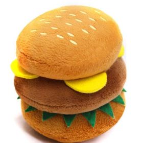 bite resistant cleaning dog chew toys (Color: Hamburger)