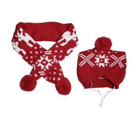 Dog Christmas Reindeer Elk Antlers Headband and Scarf Set Pet Christmas Costume Dog Costumes Accessories for Dogs and Cats (Color: snowflake, size: S)
