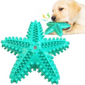 Dog Chew Toys, Natural Rubber Starfish-Shaped Dog Toys, Interactive Treats, Squeaky Dog Toothbrush Cleaner Teething Toys, Outdoor Puzzle Training Toy (Color: Blue)