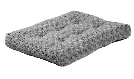 Dog Plush Bed Comfortable Crate Bed Washable Bed Kennel Pad Fit for Pet Cage (Color: Gray, size: L)