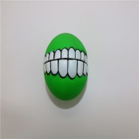 Pet Squeaky Ball Interactive Dog Chewing Toy with Funny Large Teeth Design for Aggressive Chewers Toy (Color: green)