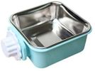 Stainless Steel Pet Crate Bowl Removable Cage Hanging Bowls with Bolt Holder for Pets