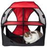 Pet Life Kitty-Play Obstacle Travel Collapsible Soft Folding Pet Cat House