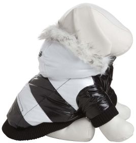 Fashion Striped Ultra-Plush Pet Parka Coat (size: large)