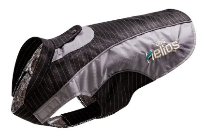 Dog Helios 'Reflecta-Bolt' Sporty Performance Tri-Velcro Waterproof Pet Dog Coat Jacket W/ Blackshark Technology (Color: Black / Grey, size: small)