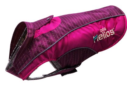 Dog Helios 'Reflecta-Bolt' Sporty Performance Tri-Velcro Waterproof Pet Dog Coat Jacket W/ Blackshark Technology (Color: Hot Pink / Purple, size: medium)