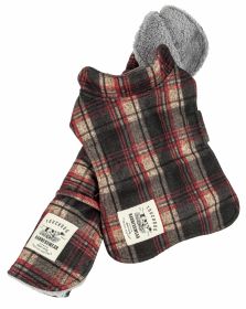 Touchdog 2-In-1 Tartan Plaided Dog Jacket With Matching Reversible Dog Mat (Color: Red, size: medium)