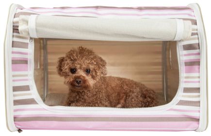 Folding Zippered Lightweight Wire-Framed Easy Folding Pet Crate (size: medium)