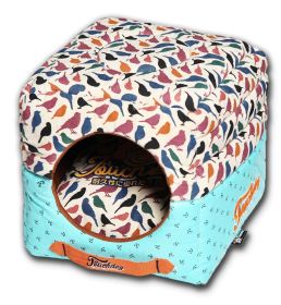 Touchdog Chirpin-Avery Convertible and Reversible Squared 2-in-1 Collapsible Dog House Bed (SKU: PB54DSLG)