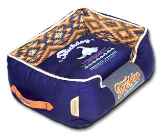 Touchdog 70's Vintage-Tribal Throwback Diamond Patterned Ultra-Plush Rectangular-Boxed Dog Bed (size: large)