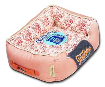 Touchdog Floral-Galore Vintage printed Ultra-Plush Rectangular Designer Dog Bed (size: large)