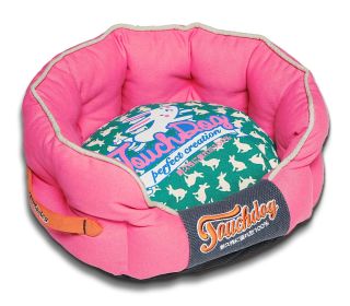 Touchdog Rabbit-Spotted Premium Rounded Dog Bed (size: large)