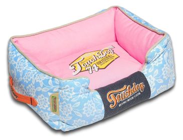 Touchdog Rose-Pedal Patterned Premium Rectangular Dog Bed (size: medium)