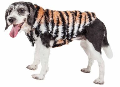 Pet Life Luxe 'Tigerbone' Glamourous Tiger Patterned Mink Fur Dog Coat Jacket (size: medium)