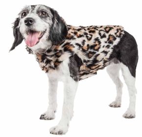 Pet Life Luxe 'Lab-Pard' Dazzling Leopard Patterned Mink Fur Dog Coat Jacket (size: X-Small)