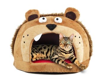 Roar Bear Snuggle Plush Polar Fleece Pet Bed (SKU: PB8LTBRLG)