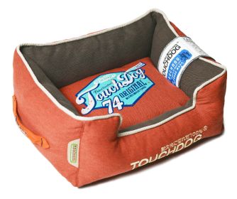 Touchdog Original Sporty Vintage Throwback Reversible Plush Rectangular Dog Bed (size: medium)