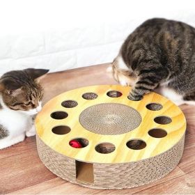 Pet Cat Scratcher Interactive Catnip Toys  Tunnel Pet Toys Interactive And Cat Hit Gophers Interactive Maze Tease Toy (Color: Yellow, Type: Pet Toys Interactive)