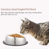 Beveled Dogs Bowl Stainless Steel Removable Rubber Ring Non-Slip Bottom Pet Feeder Bowl Water Dish For Dog Cat