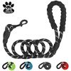 Strong Dog Leash with Zipper Pouch, Comfortable Padded Handle and Highly Reflective Threads Dog Leashes for Small Medium and Large Dogs